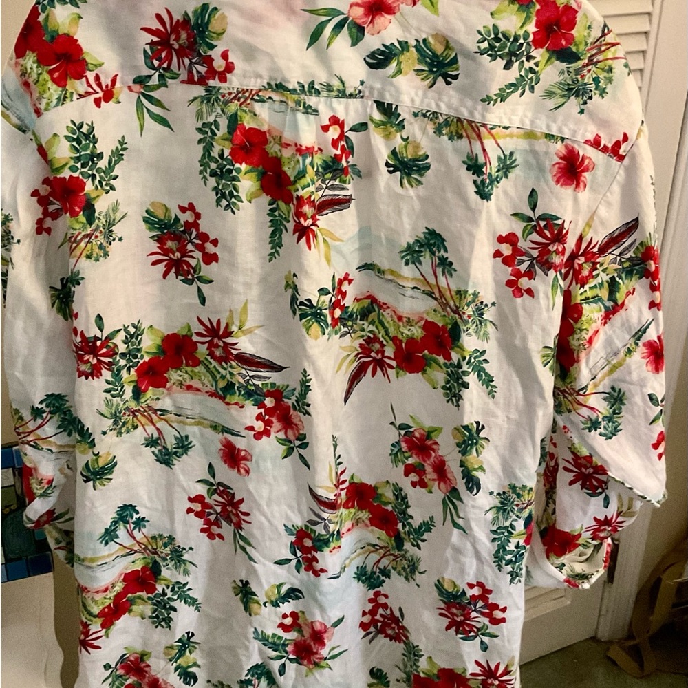 Lands end tropical linen top - Picture 2 of 4